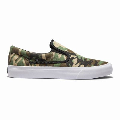 DC Trase Slip-On Men's Olive/Camo Sneakers Australia Online COZ-401